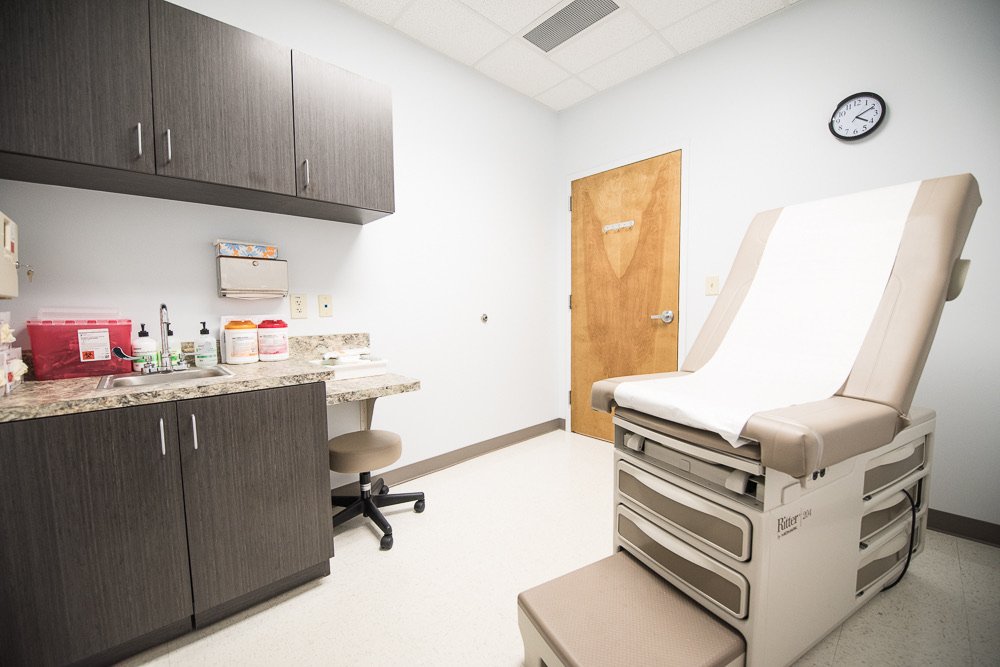 An exam room at Atlanta Urgent Care, ready for walk-in patients